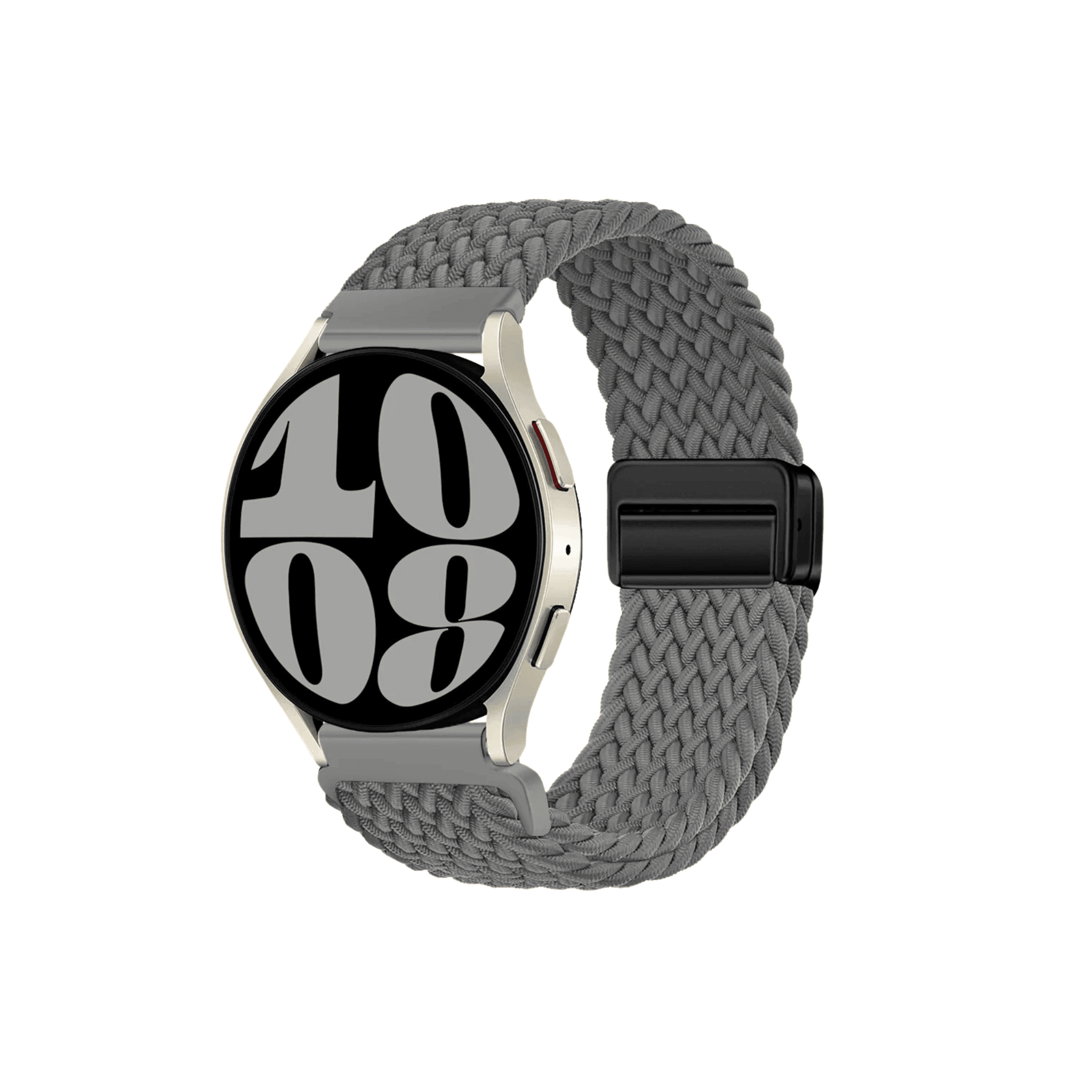 TrailMaster Textilarmband in Grau – modernes, geflochtenes Design mit Magnetverschluss für Smartwatches (Samsung, Garmin, Amazfit)